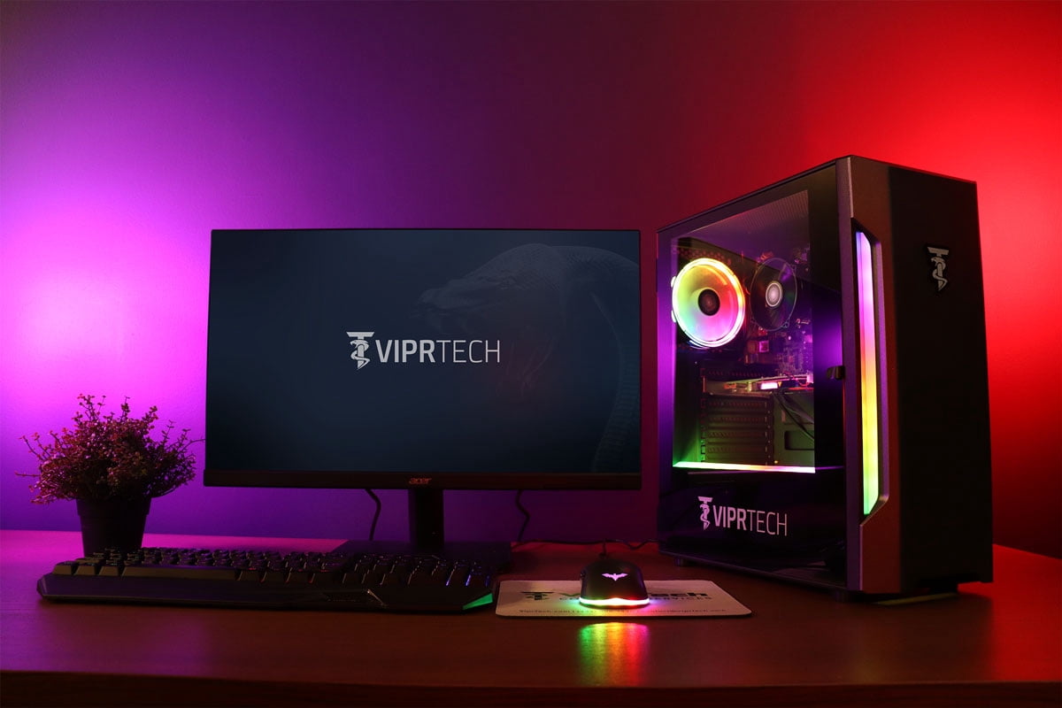 Intel i7 3.8GHz, AMD R7 250 2GB, 8GB RAM, 500GB, RGB, Wifi BT, Gaming Computer Desktop Prebuilt PC