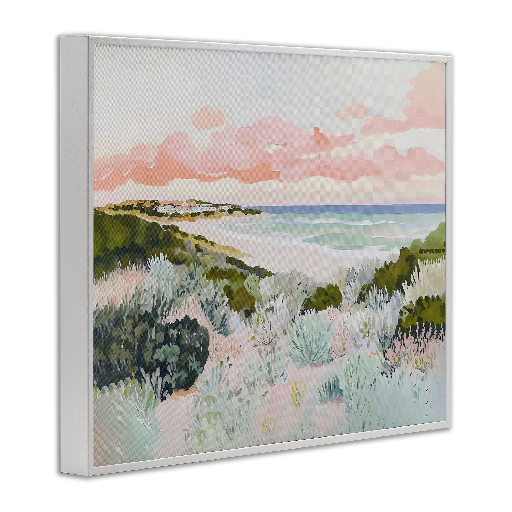 Stupell Industries Beach Grasses & Pastel Skies White Framed Giclee Art, design by The Prints Vibe