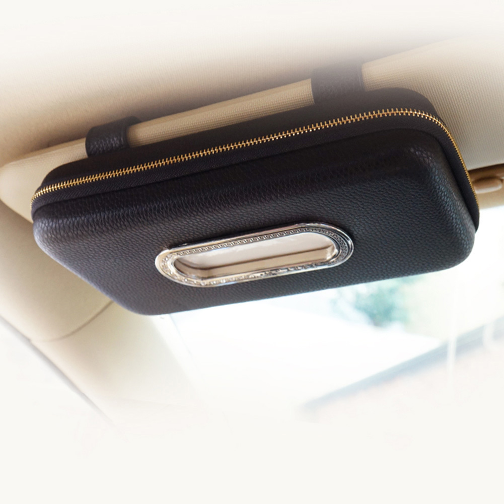Cartisen Car Tissue Holder Sun Visor Napkin Holder Car Mask Holder for