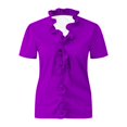 thumbnail image 4 of yunLCZ Women Shirts Womens Sleeveless Ruffle Peplum Front Tank Tops Casual Summer V Neck Shirts Women's Cap Sleeve Tank Tops Purple S, 4 of 4