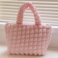 thumbnail image 4 of Women Handbag Pleated Grocery Shoulder Purse Creative Cloud Ladies Bag (White), 4 of 10