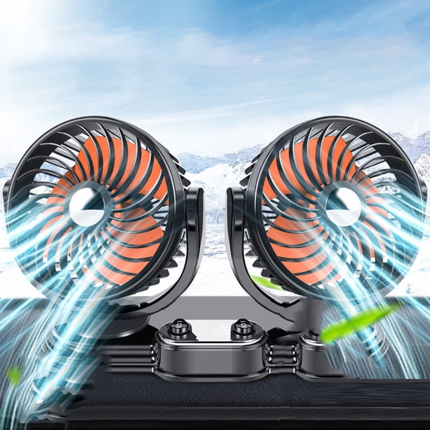 Ganfancp Ventilador Plegable Doble Cabeza Coche Camiones Grandes Minivans Doble Cabeza Coche con Fuerte Ventilador Silencioso para Coche Rebajas Flash Deals Ventilador de Coche X1, Cable de Datos X1