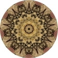 thumbnail image 1 of Ahgly Company Machine Washable Indoor Round Transitional Red Brown Area Rugs, 3' Round, 1 of 7