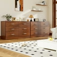 thumbnail image 6 of Winkalon 6 Drawer Brown Double Dresser,Wood Storage Cabinet with Easy Pull Out Handles for Living Room,Chest of Drawers for Bedroom, 6 of 10