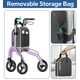 thumbnail image 5 of Andador Soundfuse de 3 ruedas para personas mayores, ligero y plegable, de aluminio, con altura ajustable, compatible con FSA y HSA, color morado, 5 of 5