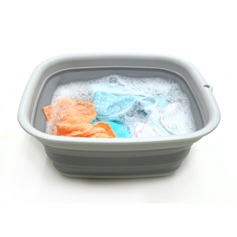 SAMMART 7.7L (2.03 Gallon) Collapsible Tub - Foldable Dish Tub - Portable  Washing Basin - Space Saving Plastic Washtub
