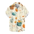 thumbnail image 1 of Blusas y camisas de manga corta con cuello en V Camisa estampada de Pascua para hombre Camisa abotonada Top de poliéster para hombre, 1 of 4