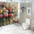 thumbnail image 6 of JRXY Flowers Elegant Floral Pictures Shower Curtain, Red Yellow Pink Blossom, Multiple Sizes White, 6 of 6