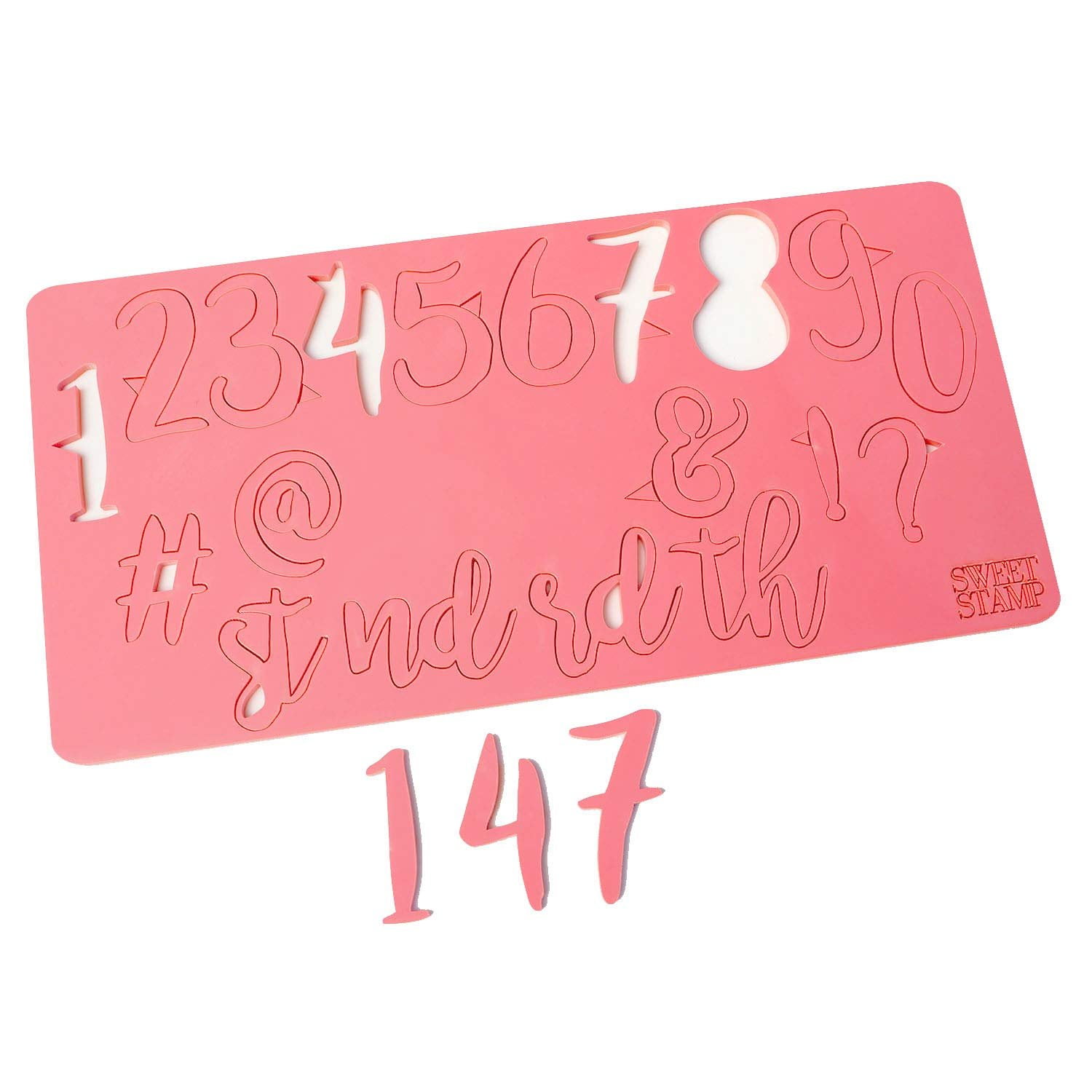 Sweet Stamp by AmyCakes Plastic Stylish Numbers and Symbols for