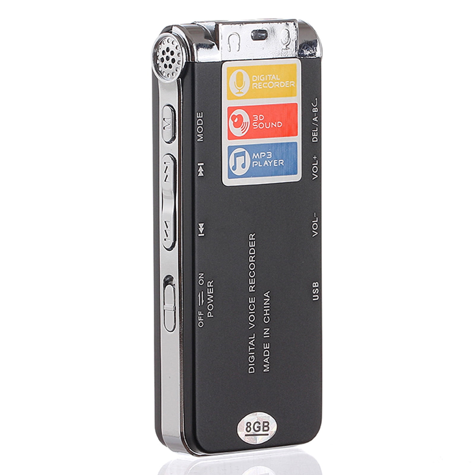 8GB Digital Voice Recorder with MP3 Player – Voice Recorder with Playback – Long Recording, LCD Display, USB Upload – for Professionals, Journalists & Business Use,Small Tape Recorder Device