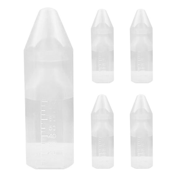 FONDOTIN 5Set Portable Baby Feeding Bottles Plastic Transparent Ergonomic Twist for Outdoor