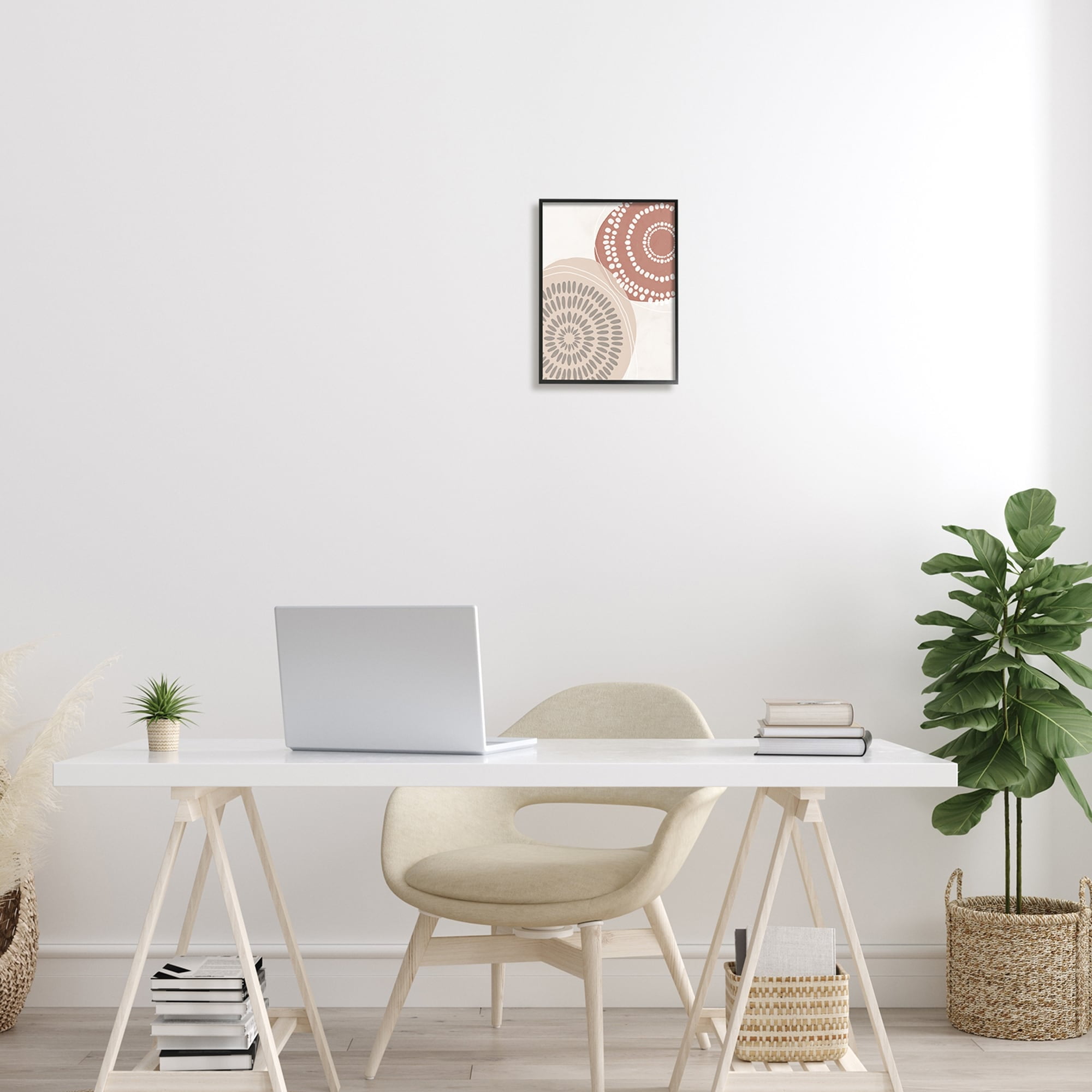Stupell Industries Abstract Mandala Illustration Geometric Dotted Mushroom,16 x 20, Design by Nina Blue