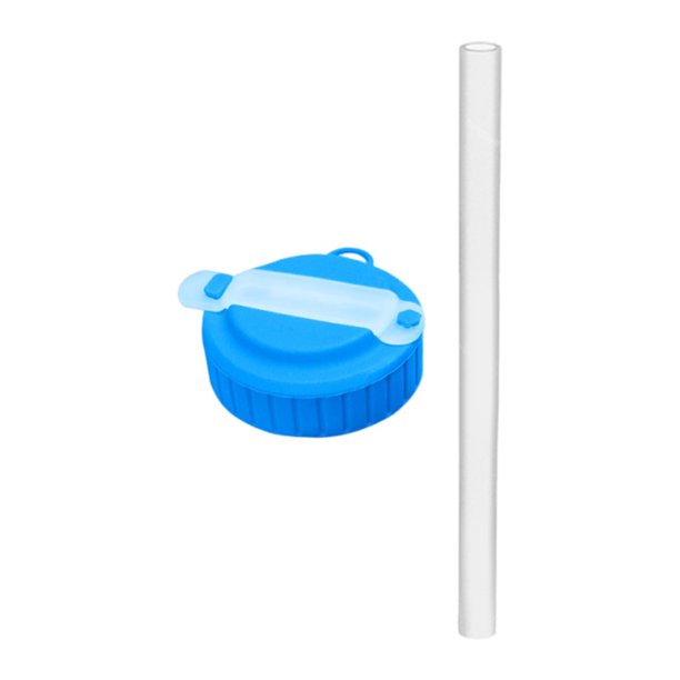 Tapa de lata de refresco que mantiene las bebidas frescas y evita derrames. Ideal para fiestas de jugos en campamentos. Azul