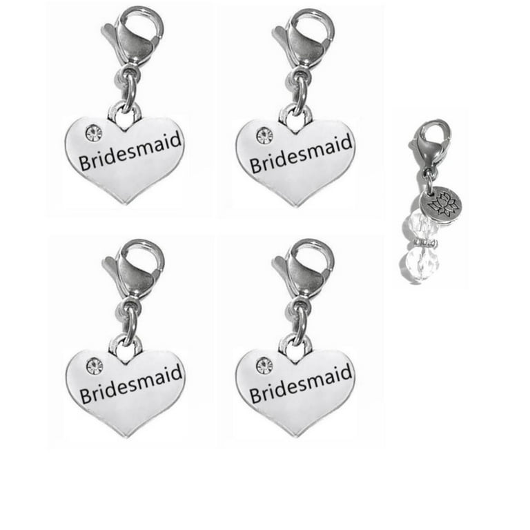 Wedding Charm, Clip On Charms For Your Wedding Party – Make Your Own  Wedding Charm Jewelry With Easy To Use Clip On Charms - 4 Bridesmaid Charms