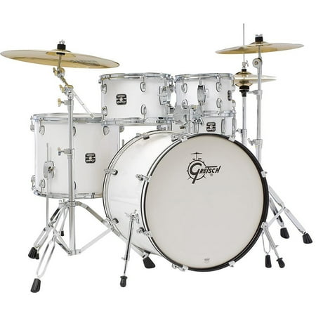 Gretsch Energy 5-Piece Drum Set with Hardware and Cymbals, White