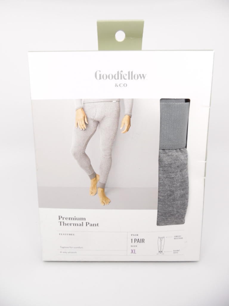 Men s Goodfellow Co Premium Thermal Pants Light Heather Grey XL 40 42