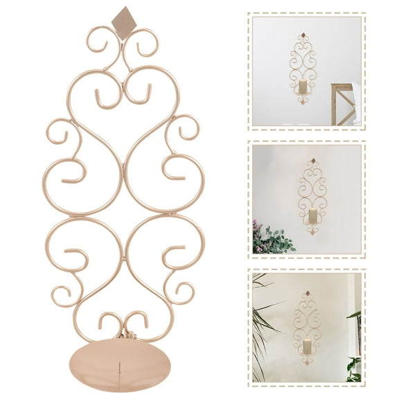Niceauty Candlestick Wall Sconce Iron Wall Sconces Rose Gold for Dining Room 1Set