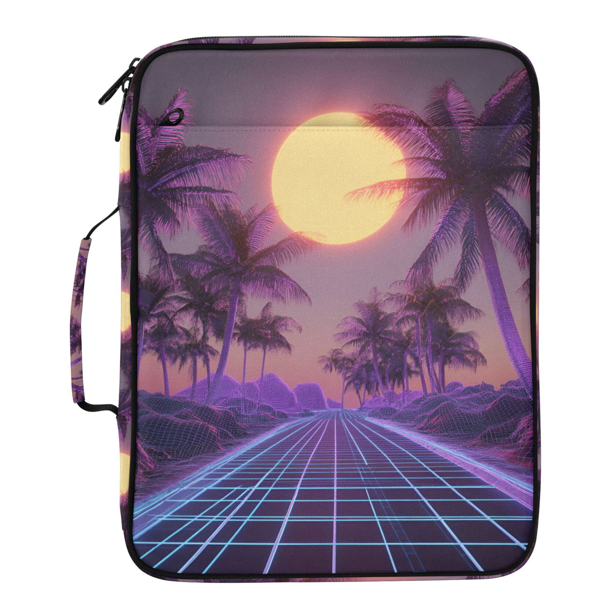 FORMRS Accordion File Folder A4 Size 7-Pocket Expanding Document Organizer Bag with 3 Ring Binder, Night Purple Road