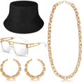 thumbnail image 1 of Kit de disfraz Sintege de hip hop de los años 80 y 90 para mujeres y hombres con accesorios, 1 of 6