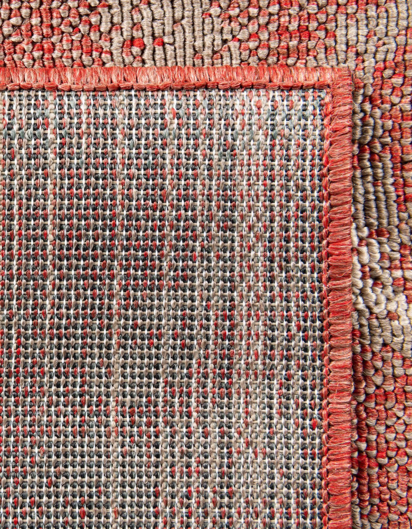 Unique Loom Outdoor Botanical Collection Area Rug - Fern (5' 1" x 8' Rectangle Terracotta/Ivory)