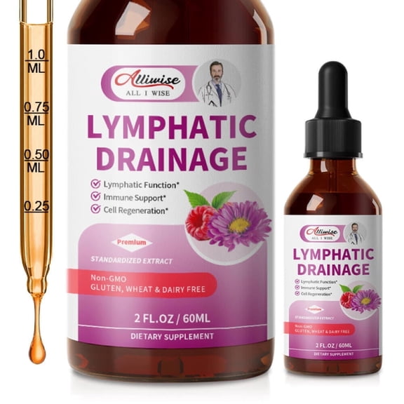 Lymphatic Drainage Drops - Immune & Lymph System Support - Lymphatic Cleanse with Echinacea, Red Clover, Dandelion & Cleavers - Sugar-Free, 2 fl oz