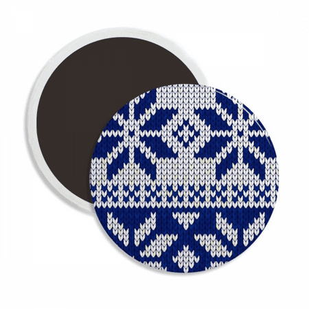 

Snowflake Quadrilateral Nordic Illustration Pattern Round Ceracs Fridge Magnet Keepsake Decoration