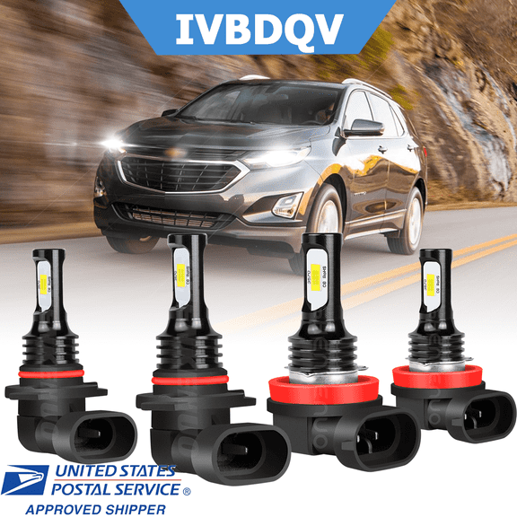 For Chevrolet Equinox 2010-2018 LED Headlight Bulbs 9005 H11 HIGH LOW Beam Combo Kit 4Pcs 6000K White