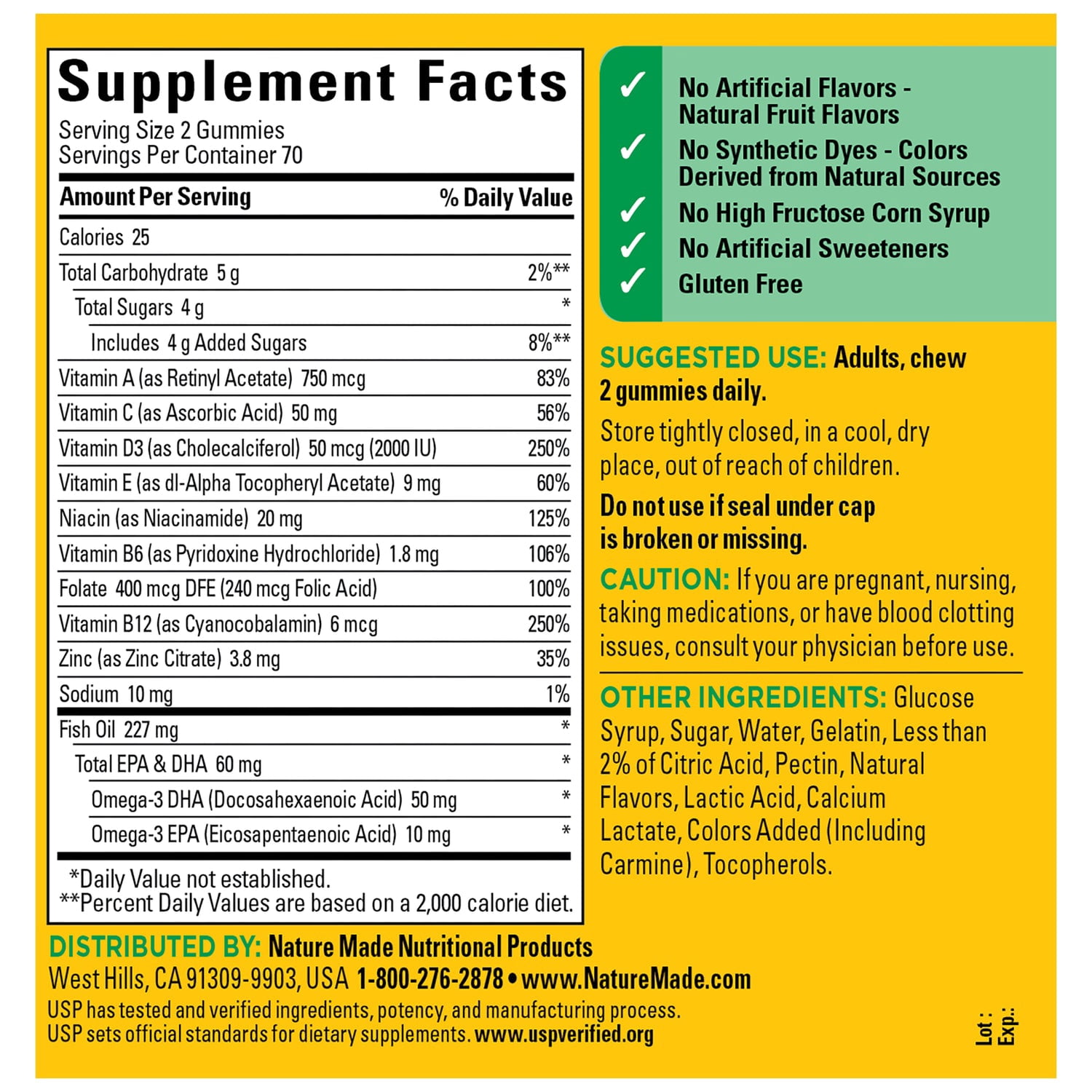 Nature Made Fish Oil Gummies - Orange 150 Gummies