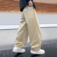 thumbnail image 6 of Afdoent Boys Casual Cargo Pants Fashion Casual Wide Leg Trousers For Kids Outdoor Fall Comfortable Loose Fit Youth Joggers Streetwear Trousers 7-8 Years, 6 of 6