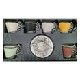 thumbnail image 5 of Elegant Turkish Coffee Cup Set, 18-Piece Colorful Coffee Cups with Leaf Design Handles and Silver Saucers, 2.36 Oz, 5 of 5