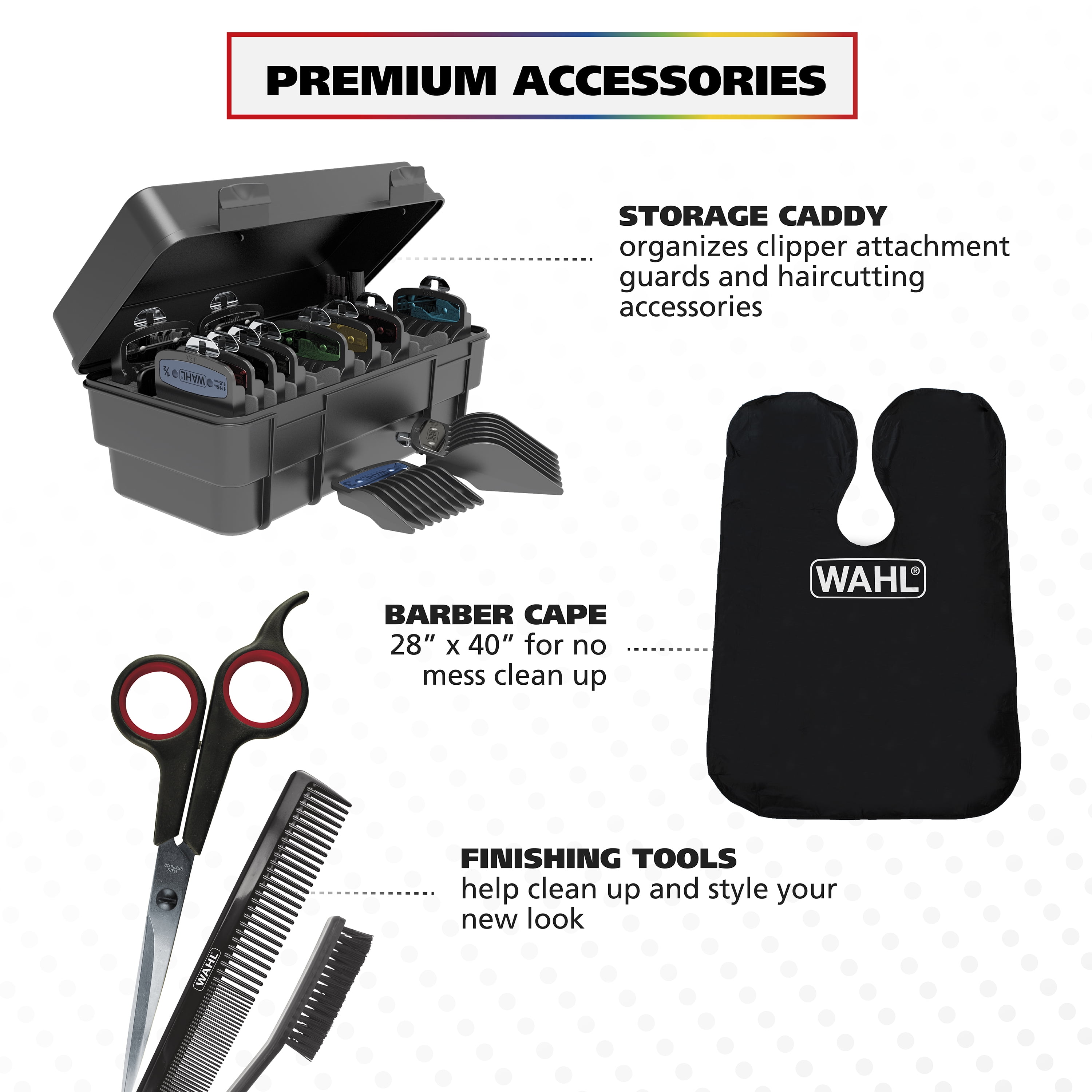Wahl Pro Series Platinum Combo Kit for Men or Women, Premium Hair Clipper Black/ Corded 79804-100