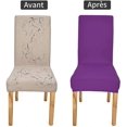 thumbnail image 3 of Spandex Elastic Chair Slipcover Stretch Chair Cover (6pcs, Coffee), 3 of 5