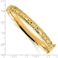 thumbnail image 2 of Finest Gold Leslies 14K Yellow Gold Polished & Textured Oval Hinged Bangle Bracelet, 2 of 3
