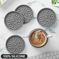 thumbnail image 3 of HFHOME Coasters for Drinks 6 Pack Silicone Coasters Set with Holder, Drink Coaster for Coffee Table, Table Cup Mat Desk Coaster for Drinks, Bar Coasters for Home Decor Tabletop Protection Gift - Gray, 3 of 9