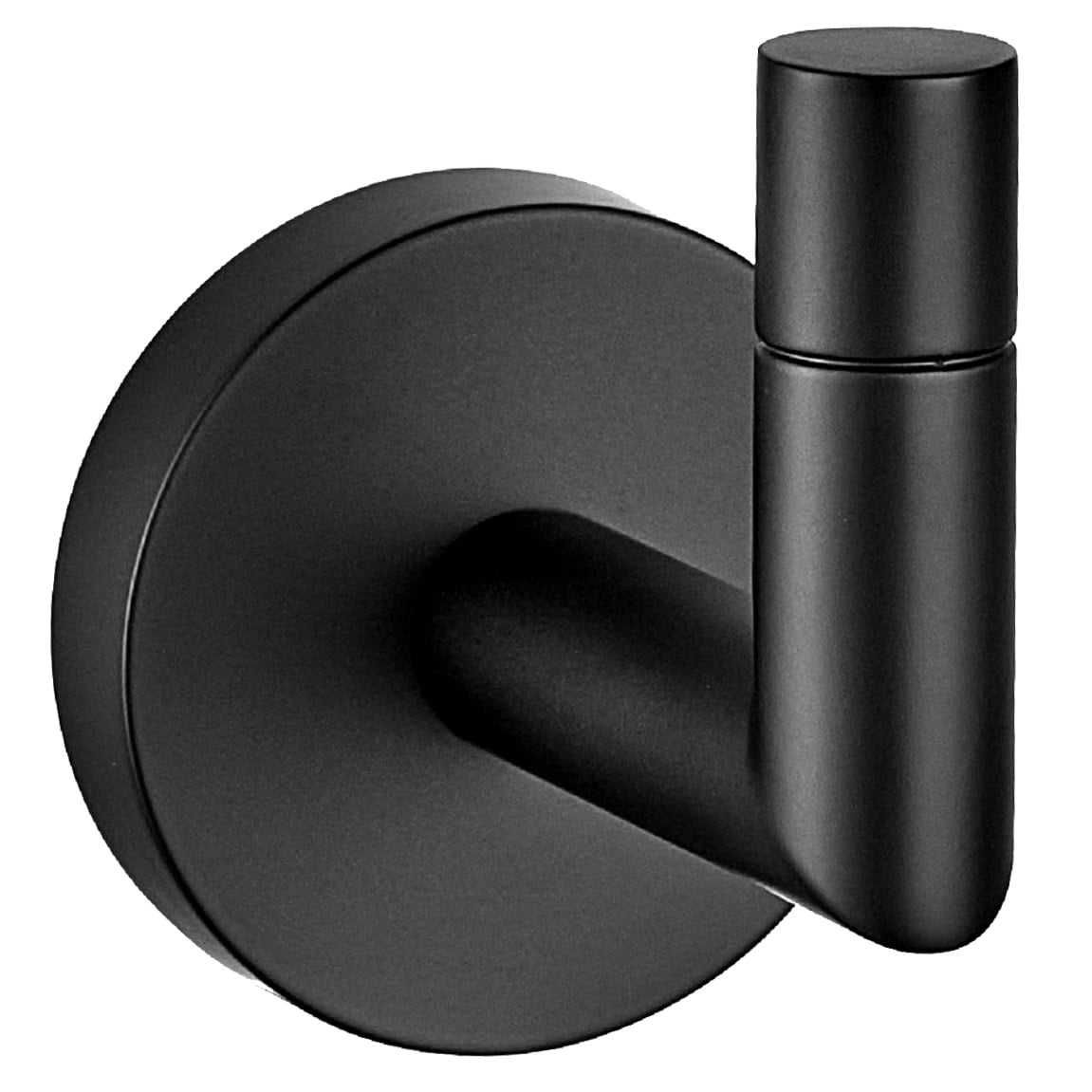 Graz 4-Piece Bathroom Accessory Set, Matte Black, Includes Towel Bar, Towel Ring, Toilet Paper Holder, and Robe Hook – Design House, 188714
