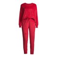 thumbnail image 2 of Secret Treasures Women's and Women's Plus Size Velour Top and Joggers, 2-Piece Set, 2 of 6