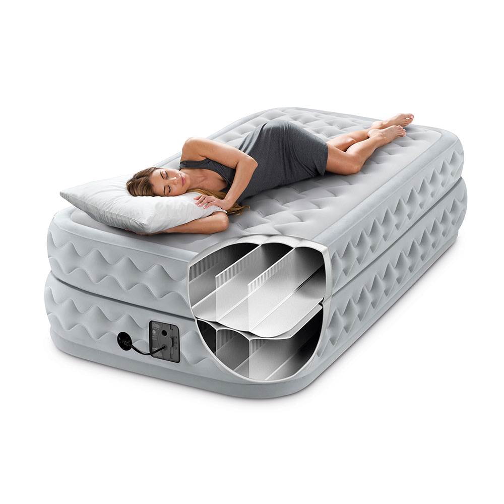 Intex 20 Durabeam Supreme Airflow Air Mattress With Internal Pump Twin Walmart Com Walmart Com