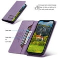 thumbnail image 4 of for Google Pixel 7A Case Classic Design, Premium PU Retro Leather Wallet Case RFID Blocking Card Holder, Built-in Magnetic Flip Folio Kickstand Soft Inner Case for Google Pixel 7A,Purple, 4 of 9