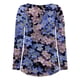 thumbnail image 5 of Camiseta de moda sexy informal para mujer, blusa estampada de manga larga con cuello redondo y fruncido Pompotops FGAJ7059, 5 of 6