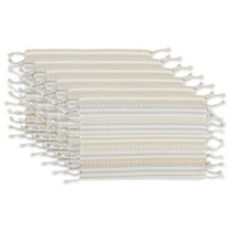Natural Tonal Stripe With Fringe Placemat (Set of 6)