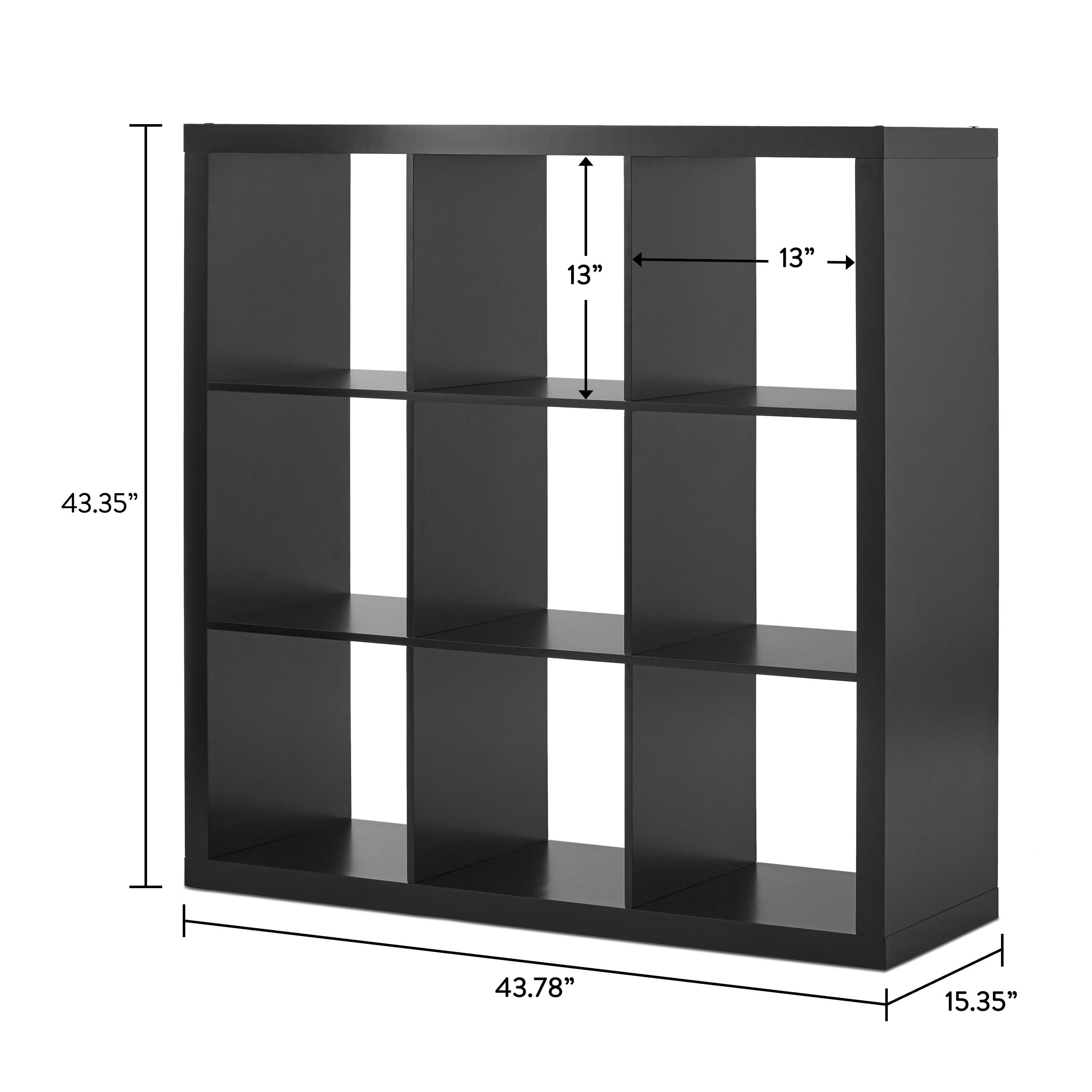 Better Homes & Gardens 9 Cube Storage Organizer, Solid Black