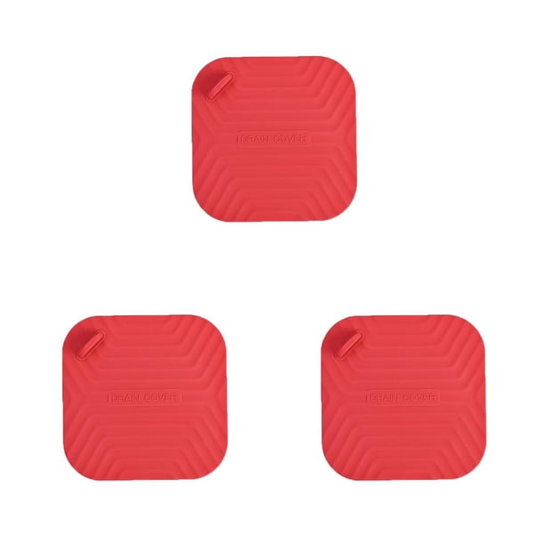 Injueey Cubierta de desodorante de drenaje de piso cuadrado baño bañera fregadero antiolor antideslizante almohadilla de sellado lavable Type1 NO1