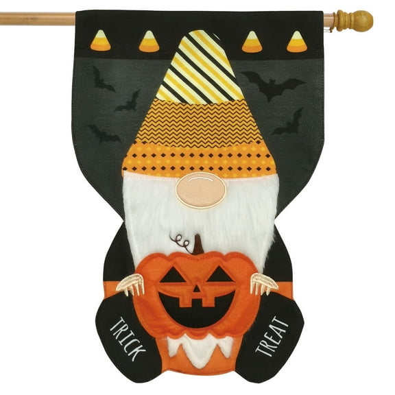 Briarwood Lane Halloween Gnome Burlap House Flag