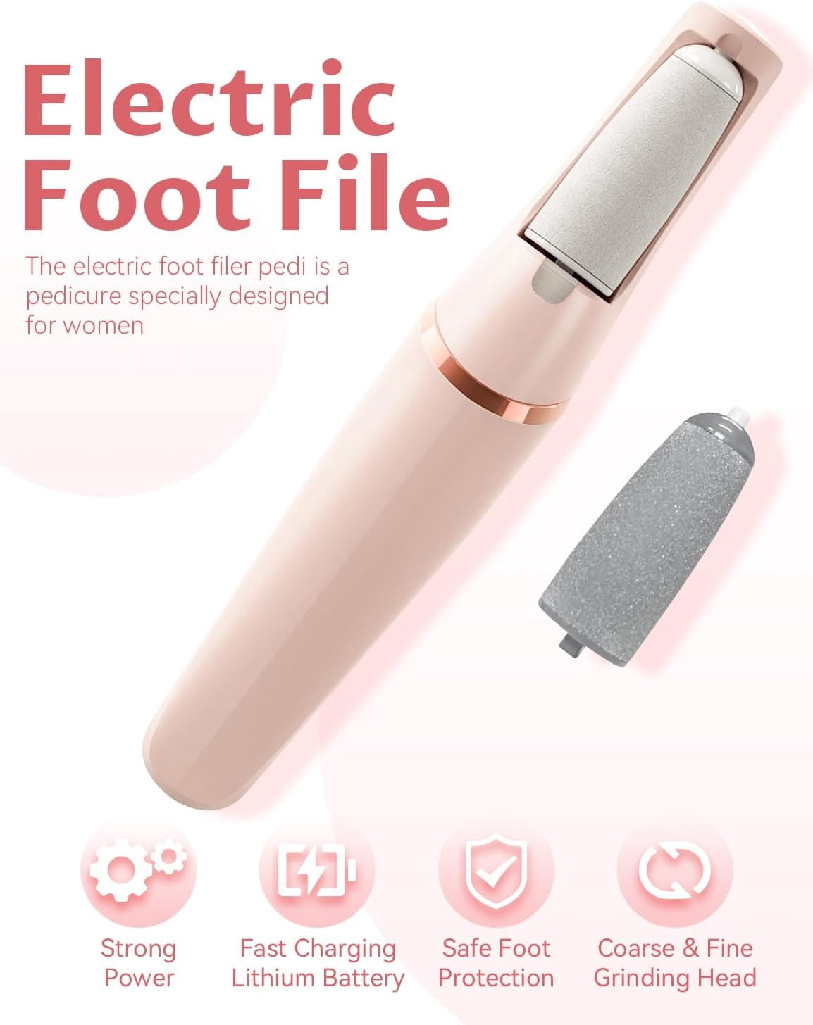 Ron Foot Callus Remover Electric: Rechargeable — Powerful Dead Skin Remover — Anti-Slip | Foot Care / Shower for Gentlemen & Ladies & Seniors