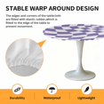 thumbnail image 6 of Purple and White Elastic Fitted Round Table Cover Aesthetic Modern Abstract Waterproof Outdoor Tablecloth for Holiday Party, Picnic, Patio & Dining Fits Tables Up to 36"-44", 6 of 8