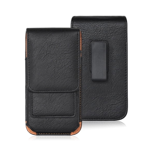 Venoro Vertical Cell Phone Pouch Case Waist Holster with Belt Clip Loop Leather Holder
