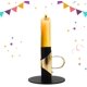 thumbnail image 1 of Portavelas - Pintado con portavelas de pintura esmerilada negra para velas cónicas - Portavelas de decoración estable brillante para hogares TUNC Sencillez, 1 of 5