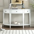 thumbnail image 1 of U-Style Curved Console Table with 3 Drawers 51.1“ White, 1 of 5