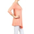 thumbnail image 3 of Women's Trendy Style 3/4 Sleeves Button Trim Solid Top, 3 of 4