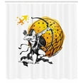 thumbnail image 3 of Zodiac Sagittarius Shower Curtain, Ancient Greek Mythical Figure Sketch with Bow and Arrow Motif, Fabric Bathroom Set with Hooks, 69W X 84L Inches Extra Long, Marigold Black White, by Ambesonne, 3 of 3